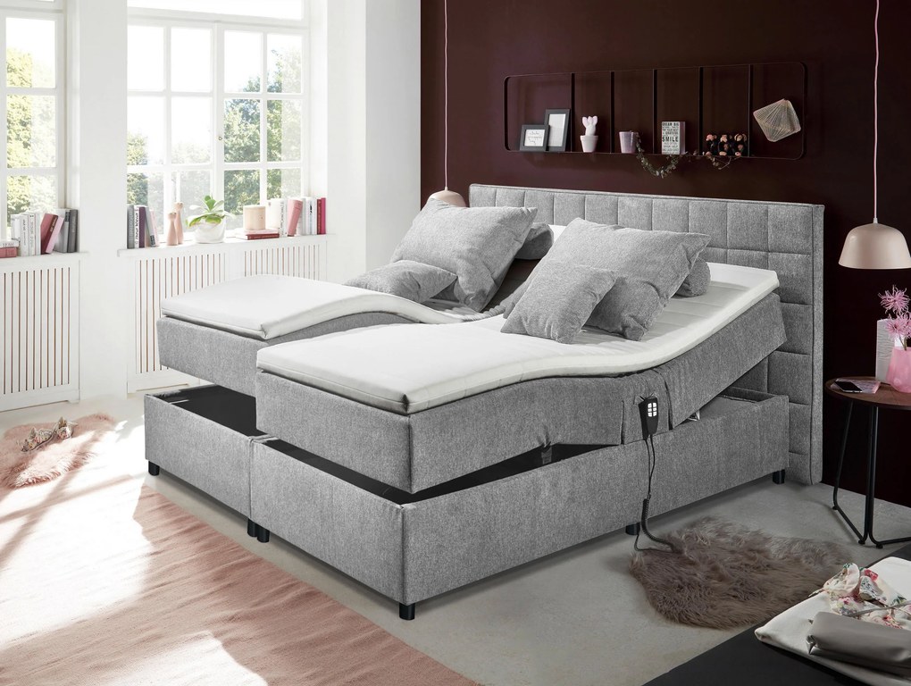 XXXLutz BOXSPRINGOVÁ POSTEĽ, 180/200 cm, svetlosivá MID.YOU - Online Only spálne - 002220029401