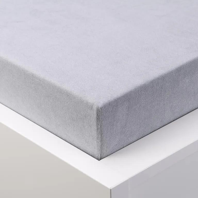 Napínacia plachta na posteľ froté EXCLUSIVE šedá jednolôžko