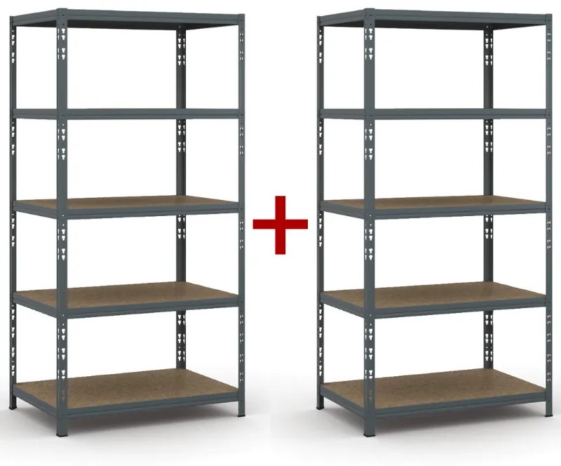 Policový regál 1+1 ZADARMO, 1790x900x600 mm, nosnosť 175kg