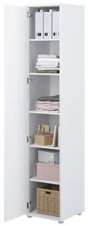 Policová skriňa 1D Bed-Concept BC-21, Farby: biela + biely lesk