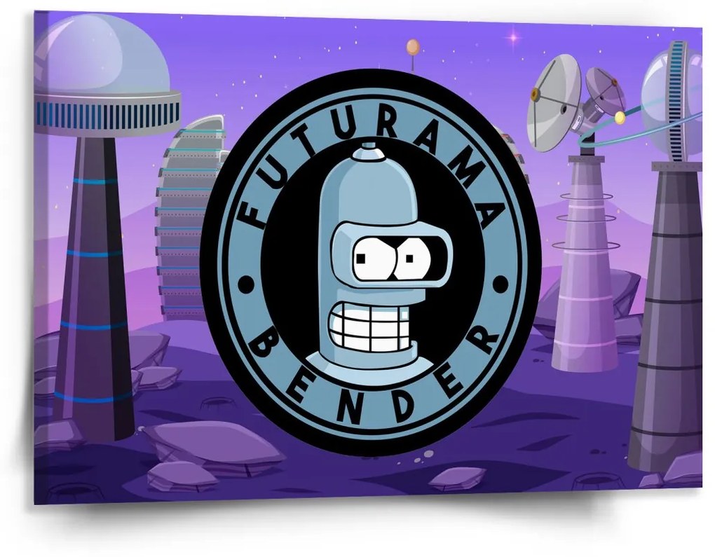 Sablio Obraz Futurama Bender Planéta s vysielačmi - 150x110 cm