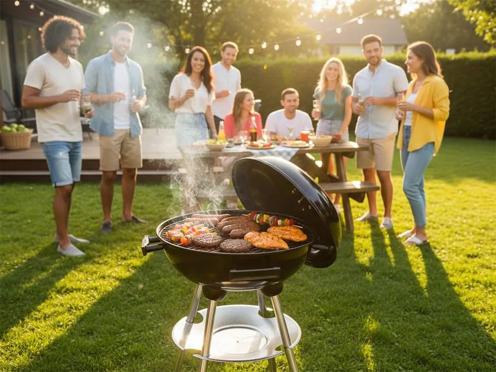 CH Záhradný gril s vekom na drevené uhlie