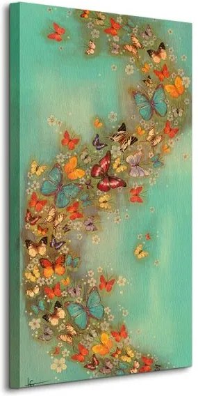 Obraz na plátne Motýle a čínska zeleň Greenwood Lily 30x60cm WDC44574