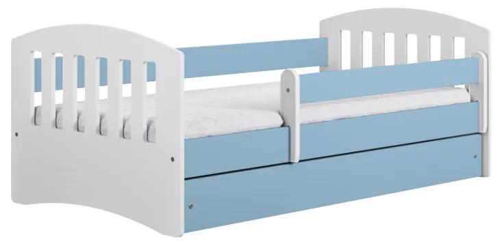 Kocot kids Detská posteľ Classic I modrá, varianta 80x140, se šuplíky, s matrací