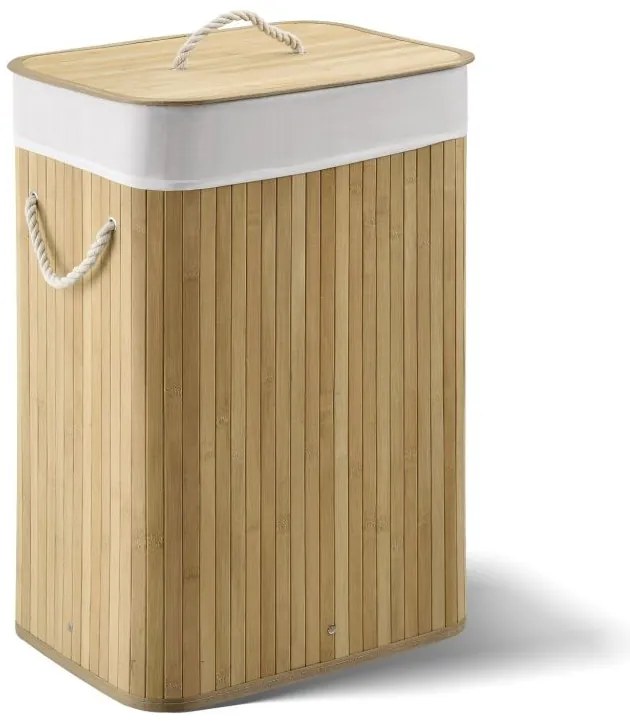 72 l bambusový košík na bielizeň s vekom a vreckom
