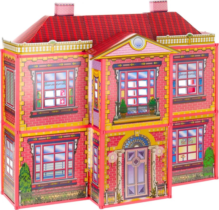 LEAN Toys Villa Veľký domček pre bábiky 6 izieb Nábytok Príslušenstvo 128 el.