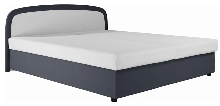 Čalúnená posteľ MALIA 160x200 so pružinovou matracou a úložným priestorom, sivá