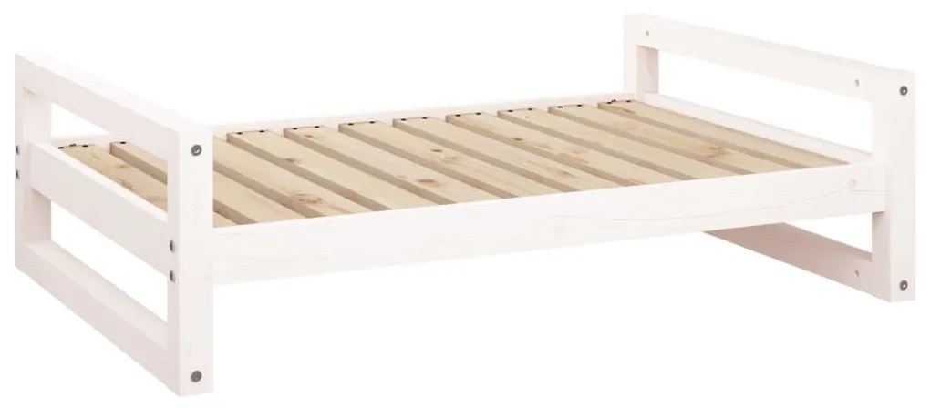 vidaXL Psia posteľ biela 95,5x65,5x28 cm borovicový masív