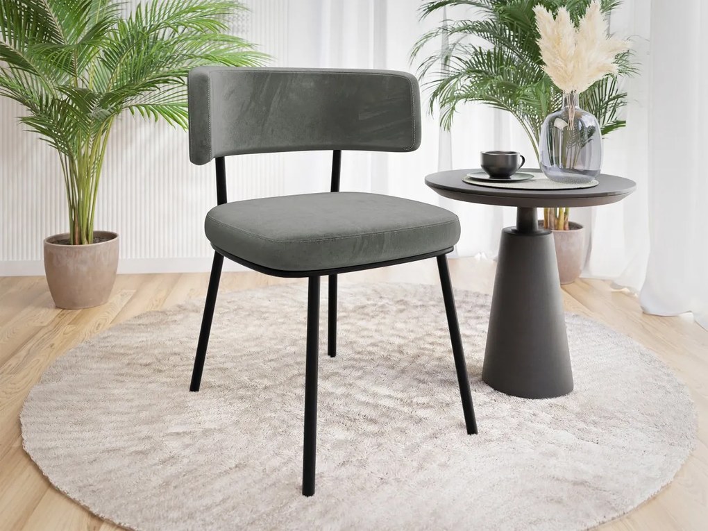 Čalúnená jedálenská stolička Serossa, Dostupné poťahy: Magic Velvet 2217, Farby: čierna