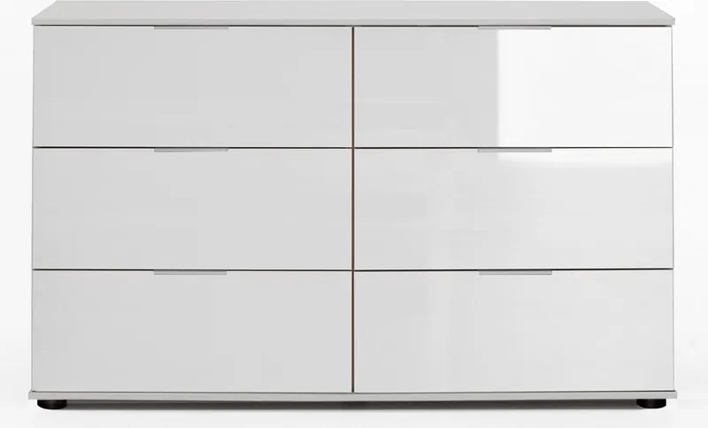 Zásuvková komoda New York D, biela / biely lesk