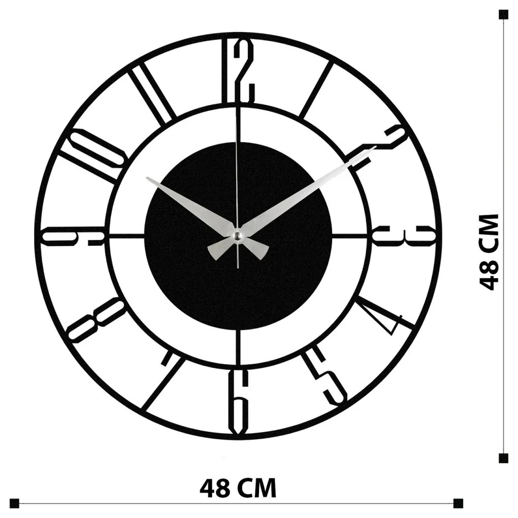 Nástenné hodiny Enzo 48 cm čierne