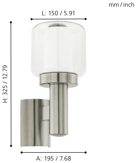 Eglo 95016 - Vonkajšie nástenné svietidlo POLIENTO 1xE27/40W