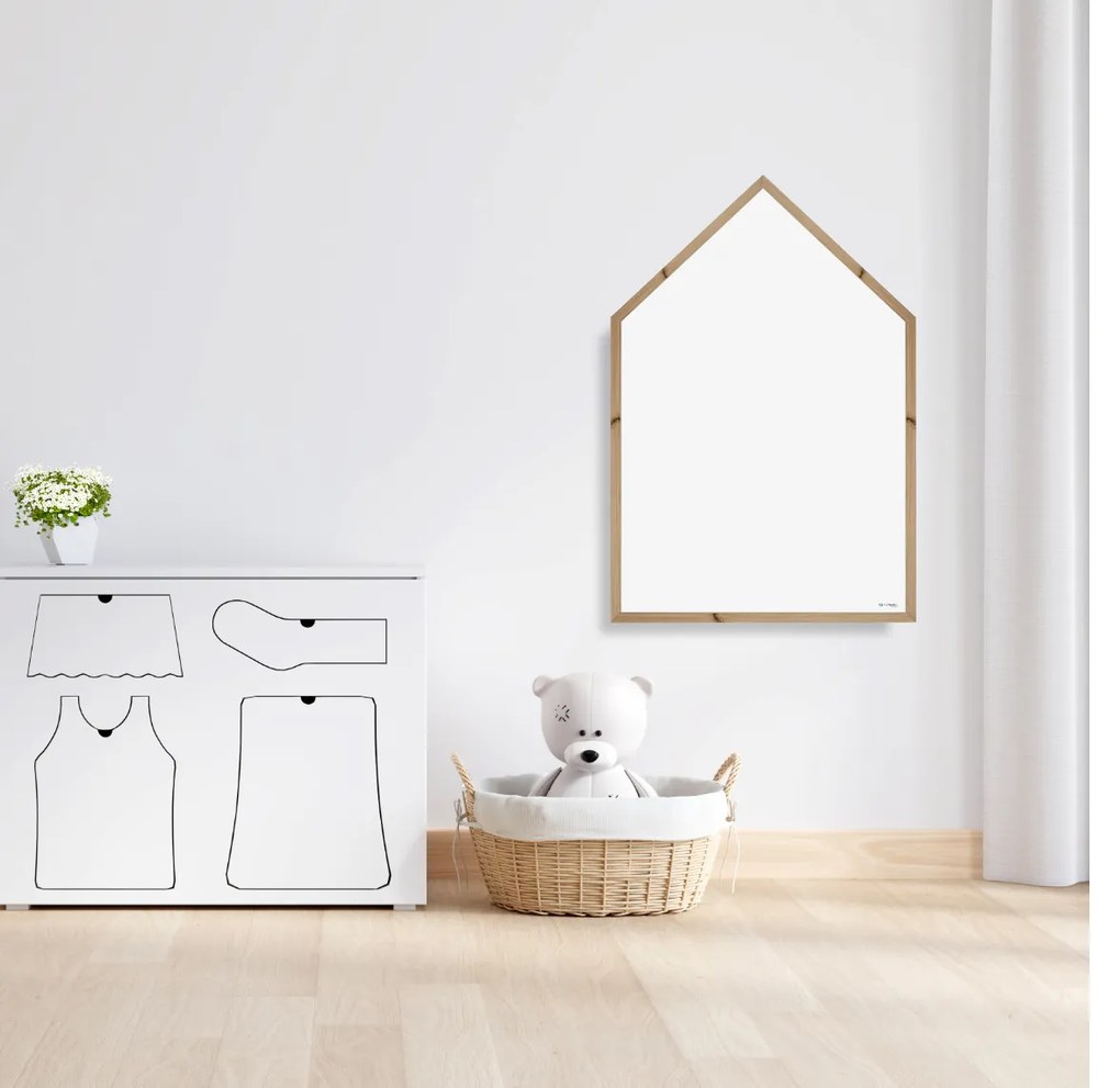 Toptabule.sk Magnetická tabuľa Domček v drevenom ráme + 7 farieb rámu