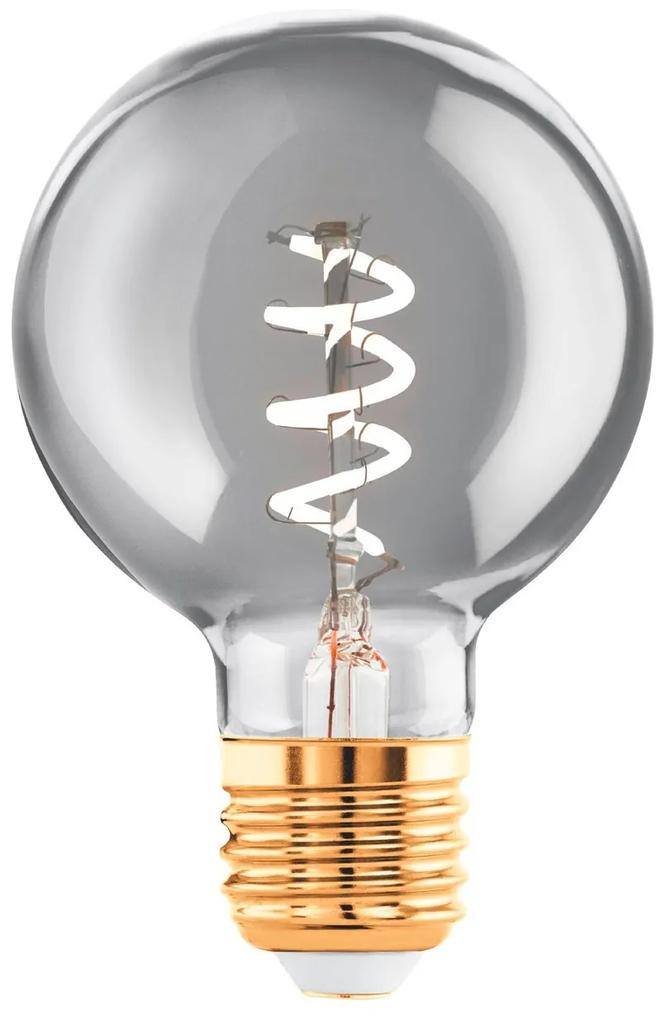 EGLO Stmievateľná filamentová LED žiarovka, E27, G60, 4W, 100lm, 2000K, teplá biela, dymové sklo