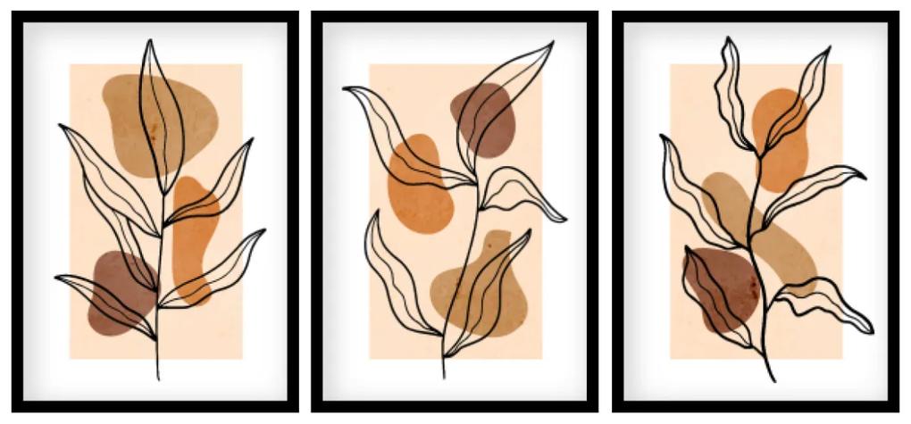 Gario Sada plagátov Wonderful lightness - 3 dielna Farba rámu: Rustikálna, Veľkosť: 99 x 45 cm
