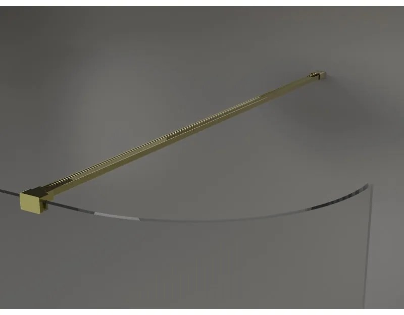 Mexen Kioto, zaoblená sprchová zástena 110 x 200 cm, 8mm číre sklo, zlatý profil, 800-110-101-50-06
