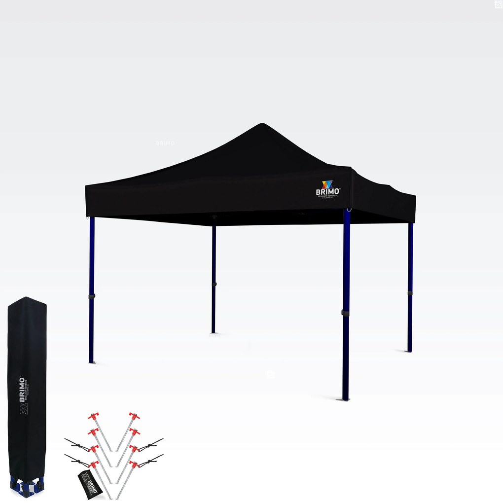 BRIMO Nožnicový stan 3x3 m – Rýchla montáž a 100% ochrana pre Párty a Oslavy - bez 3 stien - Čierna 31