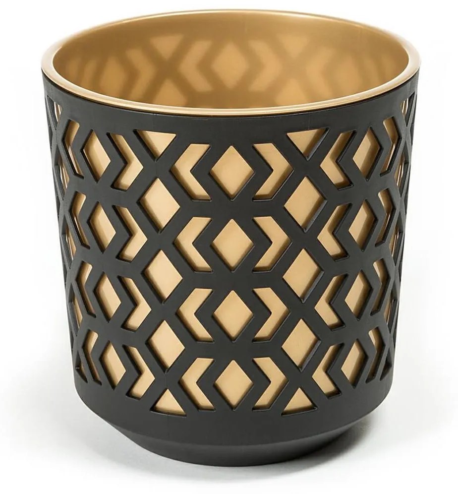 Kvetináč Etnic 14x15 cm čierno-zlatý