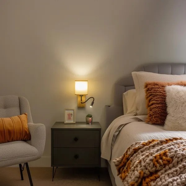 Brilagi - LED Nástenná lampa NUBILA WOOD 1xE27/25W/230V +LED/3W dub/svetlohnedá