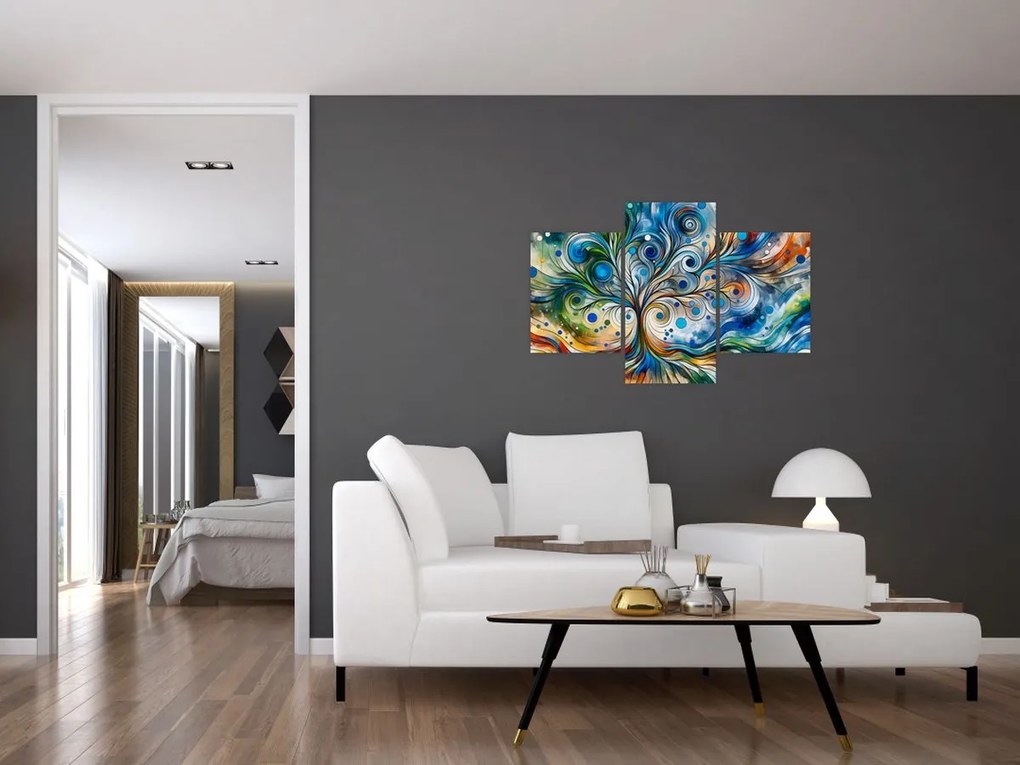 Obraz – Farebný energetický strom (90x60 cm)