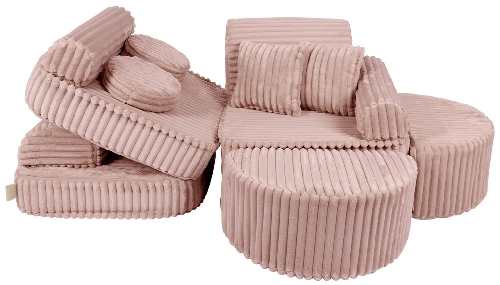 MeowBaby® Churros detská pohovka Max, Ruby Chocolate Pink