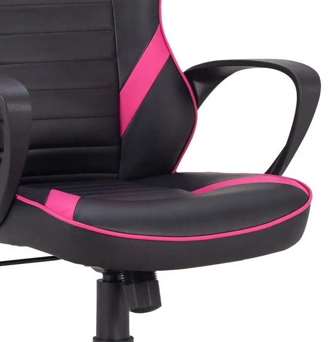 BONTEC Herné kreslo, hojdací mechanizmus, čierna ekokoža, KA-Y207 PINK Farba: Čierna