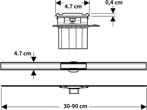 Geberit 154.458.00.1 - Odtokový žľab CleanLine 90x4,7 cm nerezová oceľ