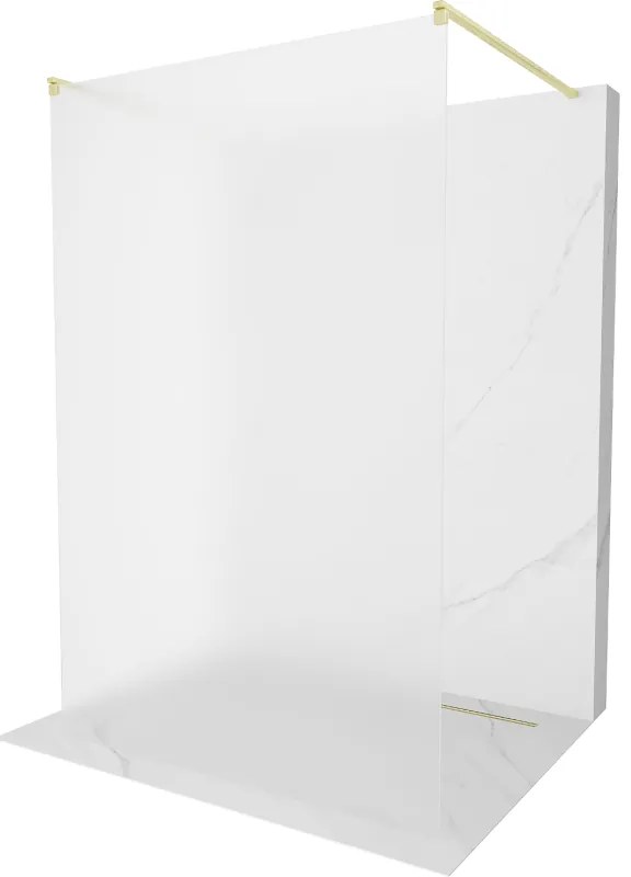 Mexen Kioto, sprchová zástena Walk-In 110 x 200 cm, 8mm sklo námraza, zlatý matný profil, 800-110-002-55-30