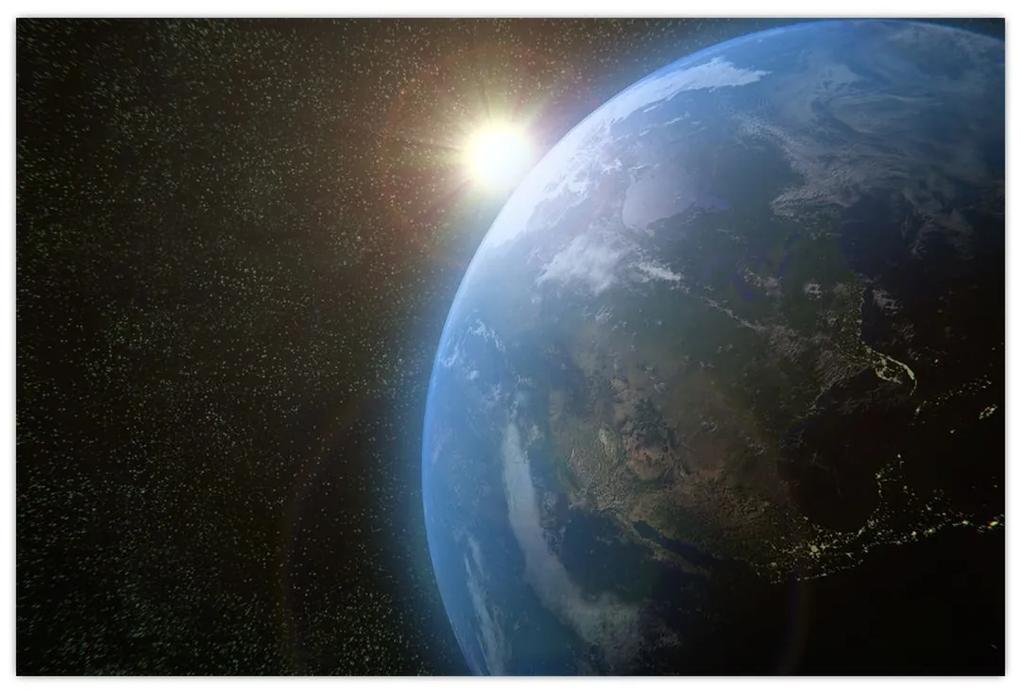 Obraz krajiny z vesmíru (90x60 cm)