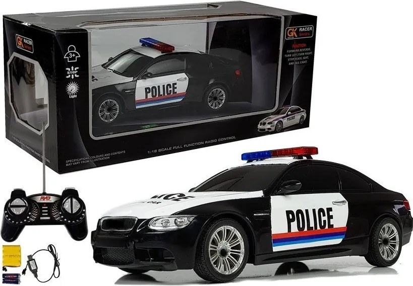 LEAN Toys Policajné auto na diaľkové ovládanie 1:18
