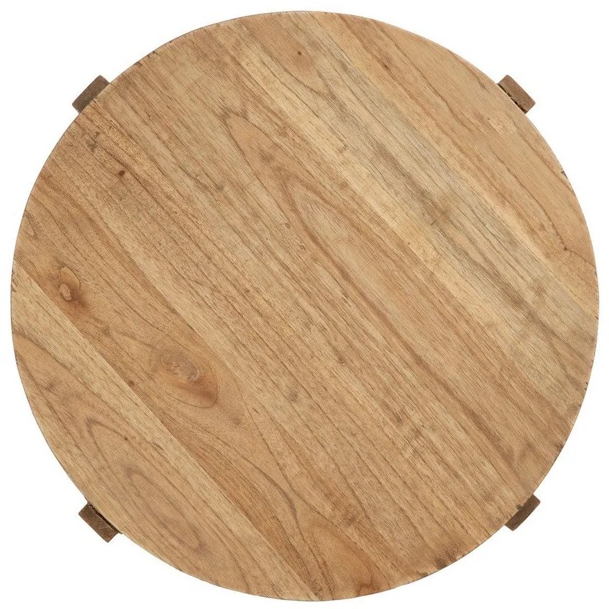 Okrúhly odkladací stolík z masívu mindi ø 40 cm Dala – Ixia