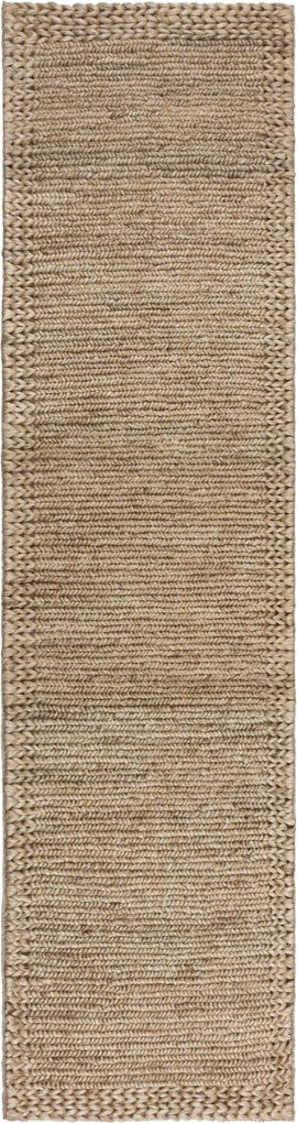 Flair Rugs, Behúň Drew Braid Border Natural, 60x230, béžová, chodba / predsieň