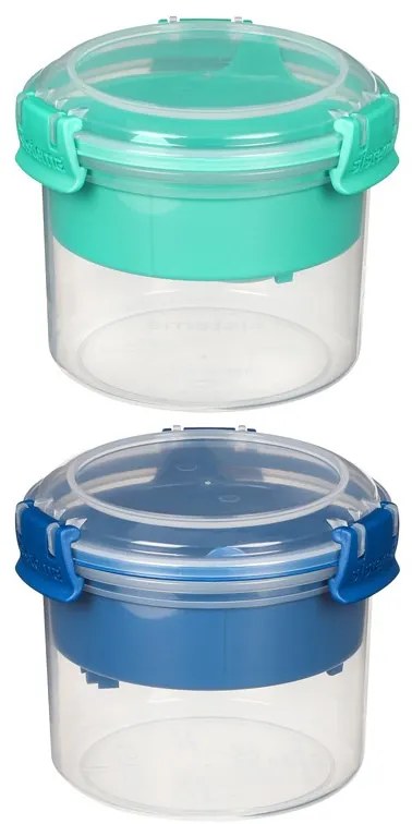 SISTEMA Box na jogurt a müsli, 2 komory+lyžica, SISTEMA, 530ml, mix farieb Farba škatuliek SISTEMA: Modrá