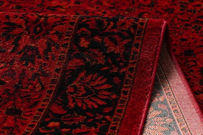 Koberec ORIENT 5125 so strapcami / rám, orientálny / klasický, bordový / čierny