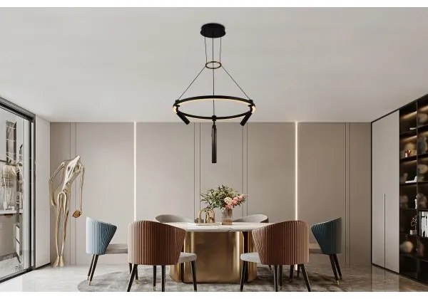 LED Stmievateľný luster na lanku LED/85W/230V 3000-6500K + diaľkové ovládanie