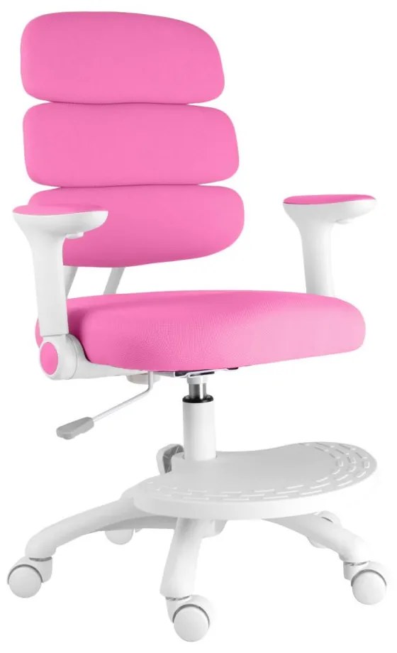 Detská rastúca stolička Neoseat KIDDY THREE — látka, prateľný poťah, tmavo ružová