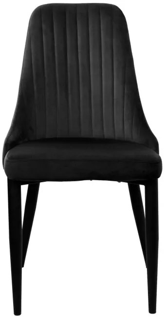 Jedálenská stolička LORIENT zamatová, čierna