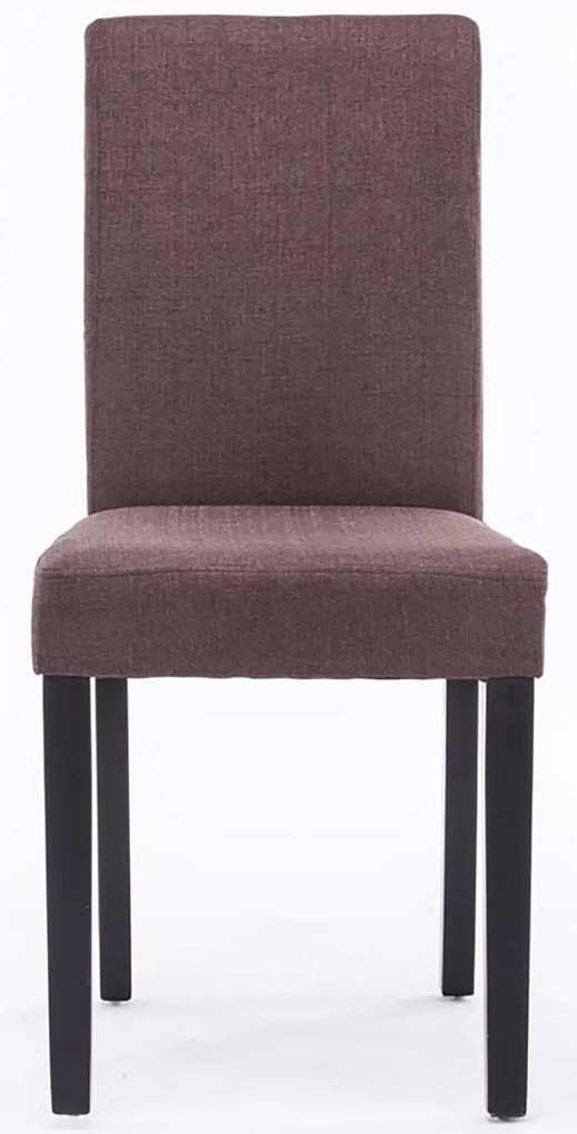 Jedálenská stolička Inn (SET 2 ks) - látka, nohy čierne - Hnedá