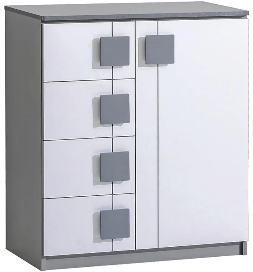 Komoda Gumi G3 Brilantná biela/Antracyt