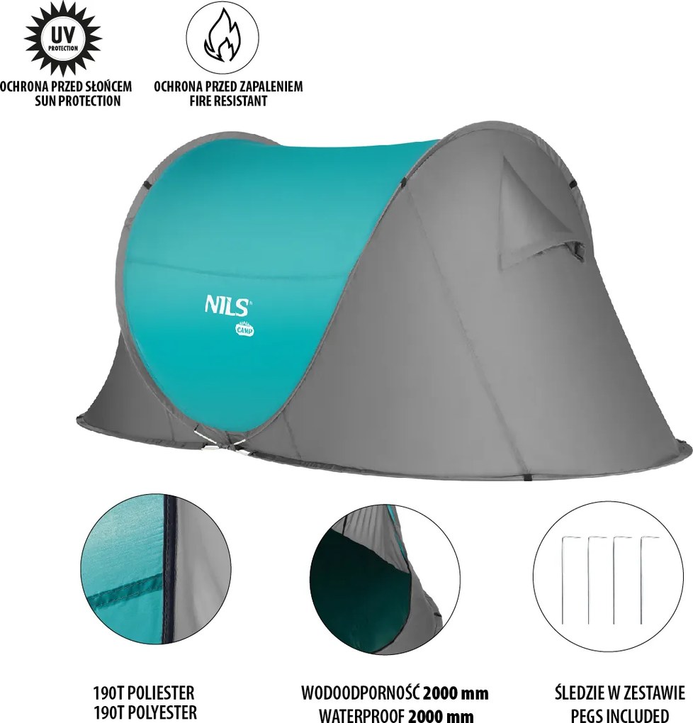 NC3743 TYRKYSOVÝ SAMOSTATNE ROZLOŽITEĽNÝ PLÁŽOVÝ STAN NILS CAMP