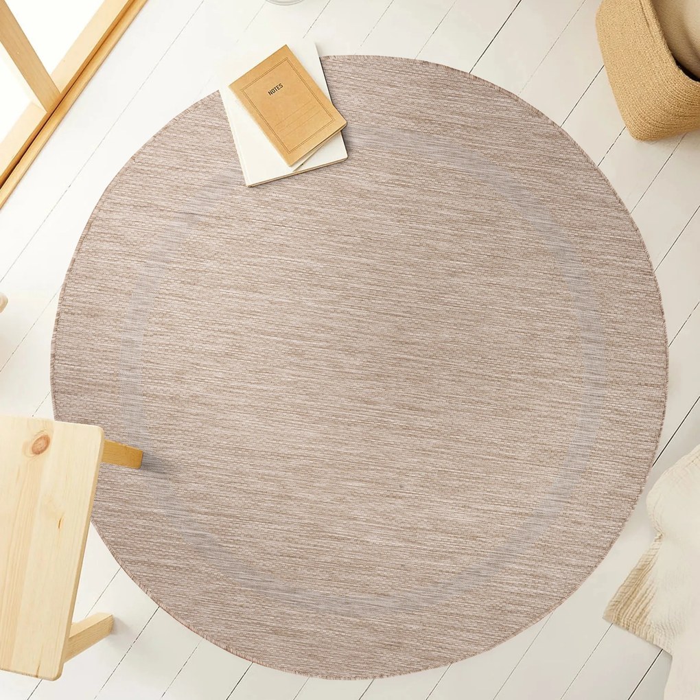 Ayyildiz, Kusový koberec Relax 4311 Beige kruh, 200x200 (priemer) kruh, béžová, chodba / predsieň