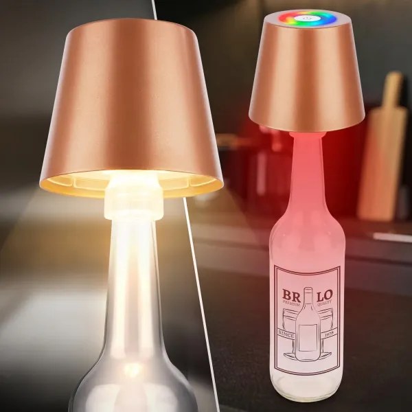 Briloner 7510013-LED RGB stmievateľná stolová lampa CALIDA 2,5W/5V IP44 1200mAh bronzová