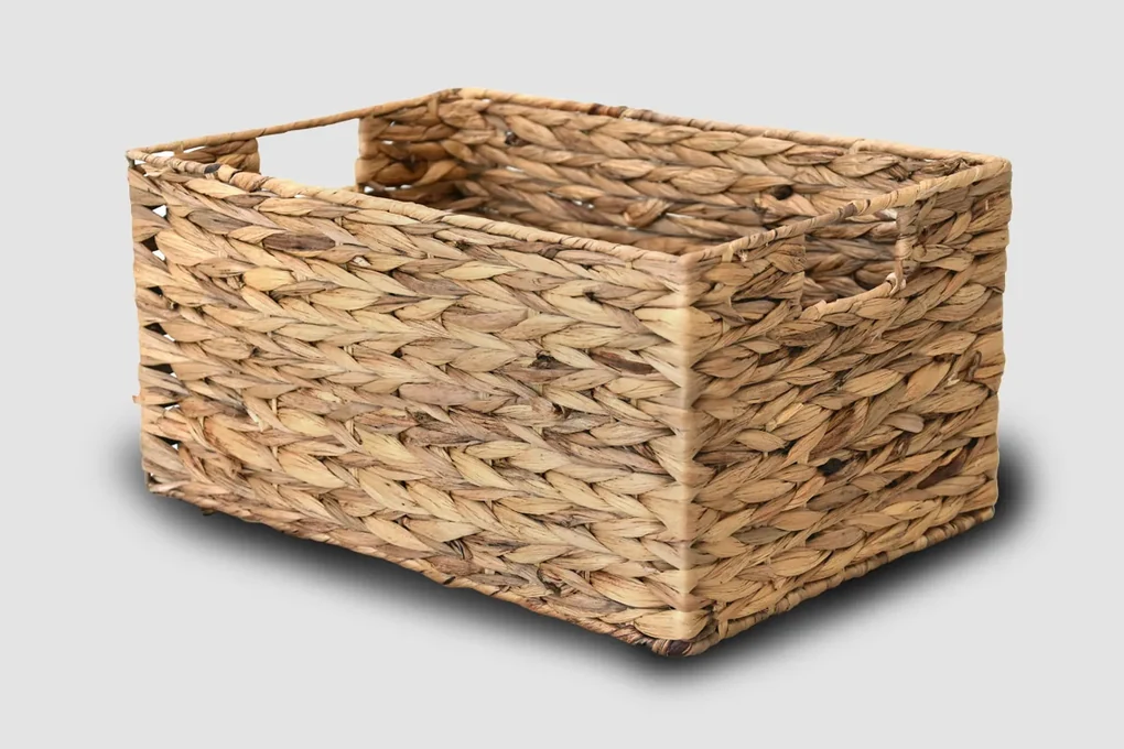 Úložný košík z kukuričného šuštia, hranatý – hnedý Rozměry (cm): 32x19, v. 16