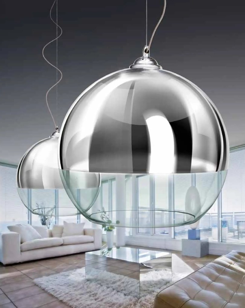 Industriálny luster Silver Ball 18
