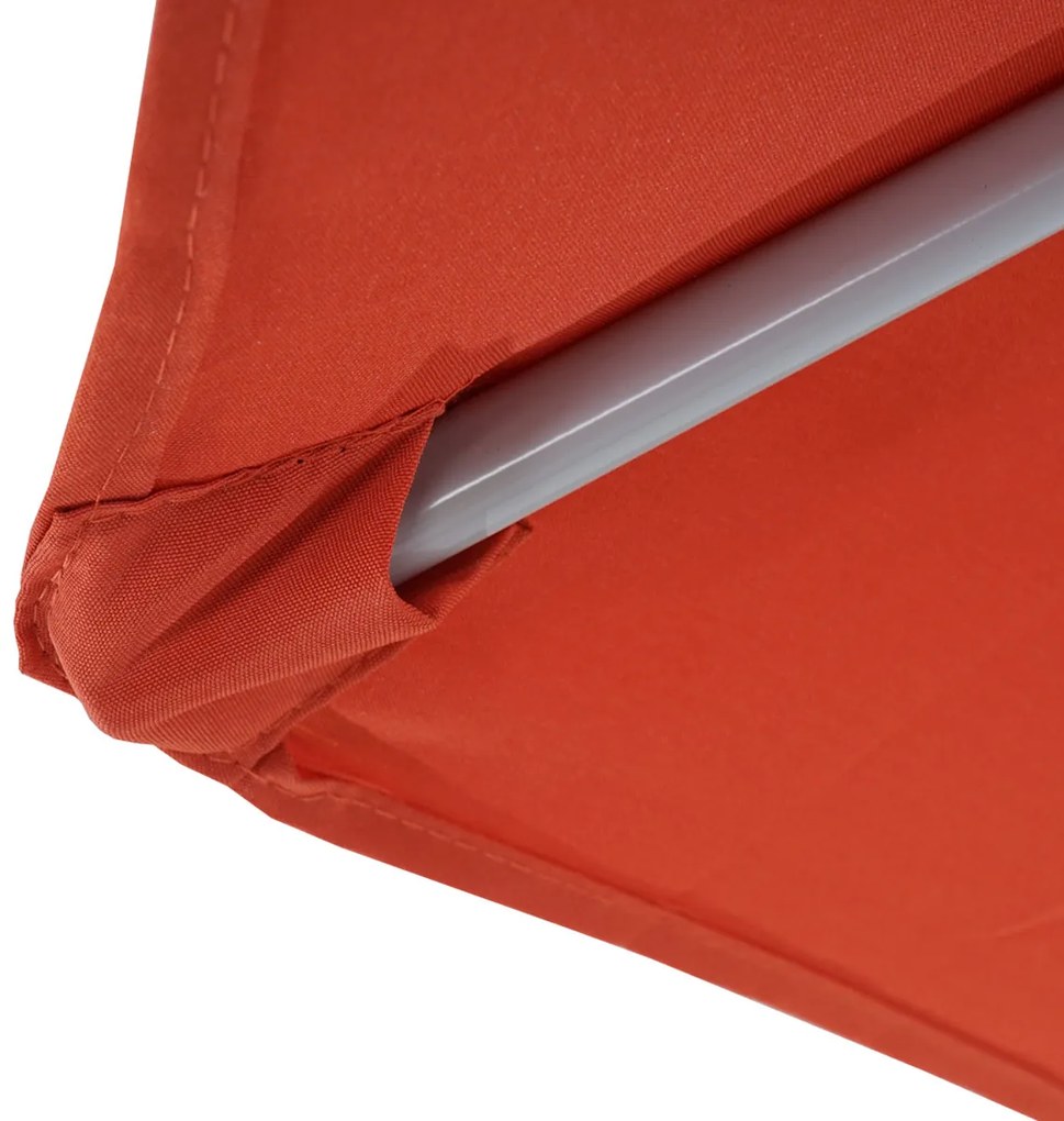 Slnečník polkruh Parla - polyester/hliník - 300cm terakota so stojanom