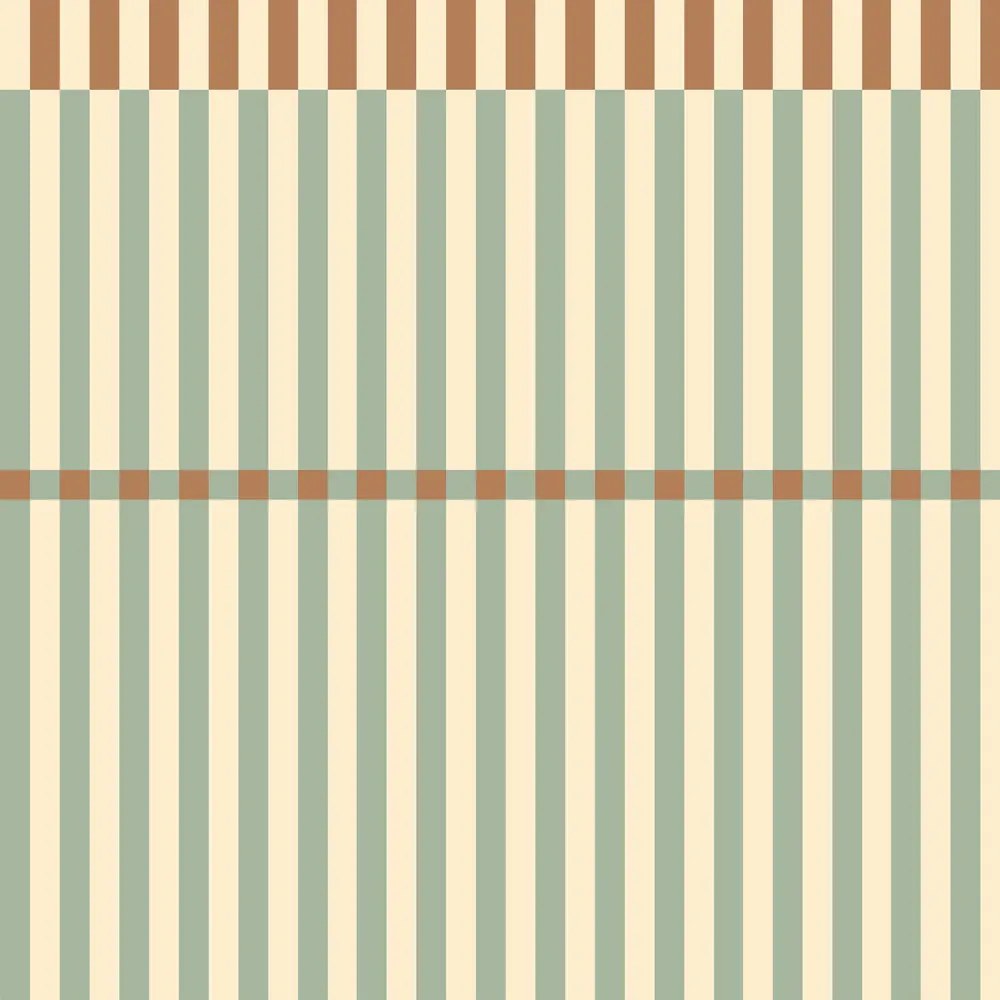 Tapeta s prúžkami nostalgia zelená vintage 280×50 cm