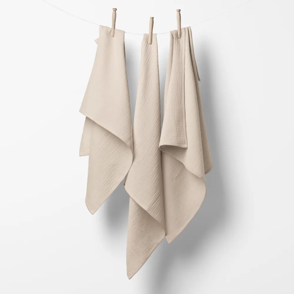 Biante Mušelínová plienka/dečka Nature MSN-015 Krémová - ZVÝHODNENÁ SADA 3 KS 100x100 cm - Sada 3 ks