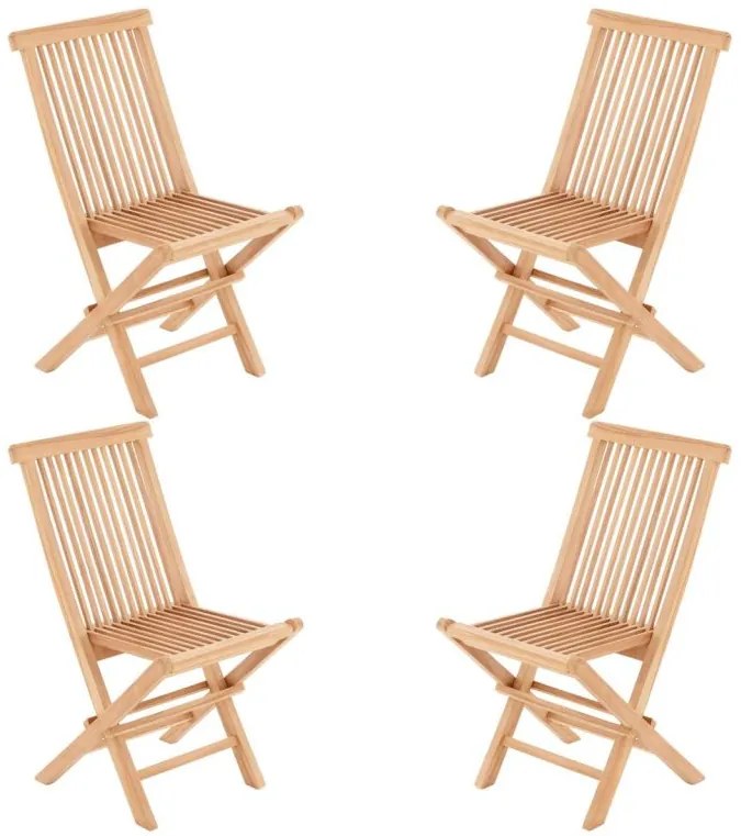 Divero 33137 Skladacia stolička z tíkového dreva 4 kusy