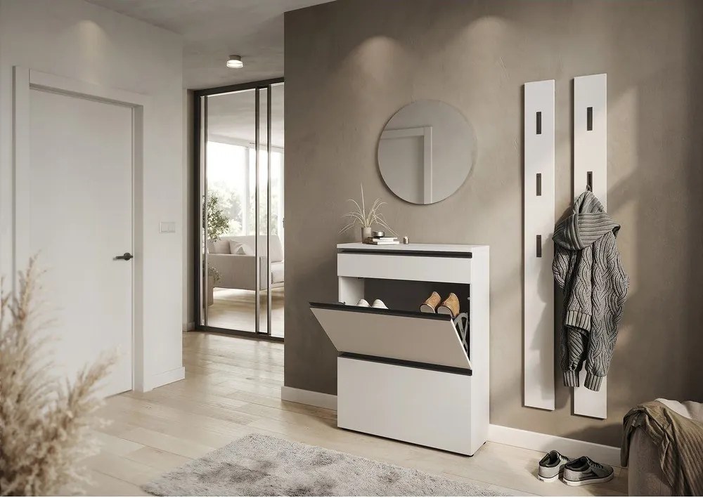 Krémová skrinka na topánky 80x107x29 cm Baldone – Germania