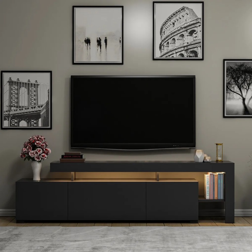 TV stolík Beliz s LED osvetlením antracit